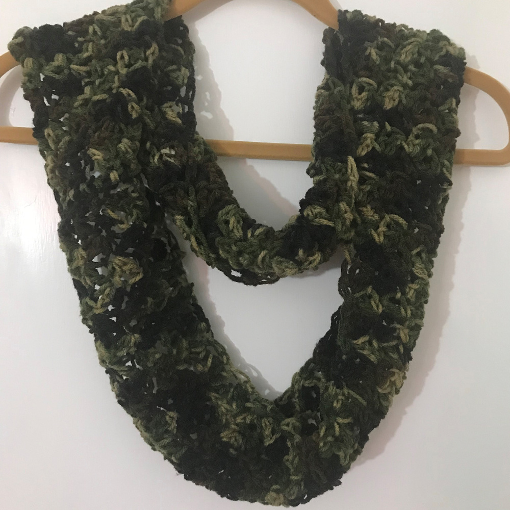Camo Infinity Handmade Crochet Scarf